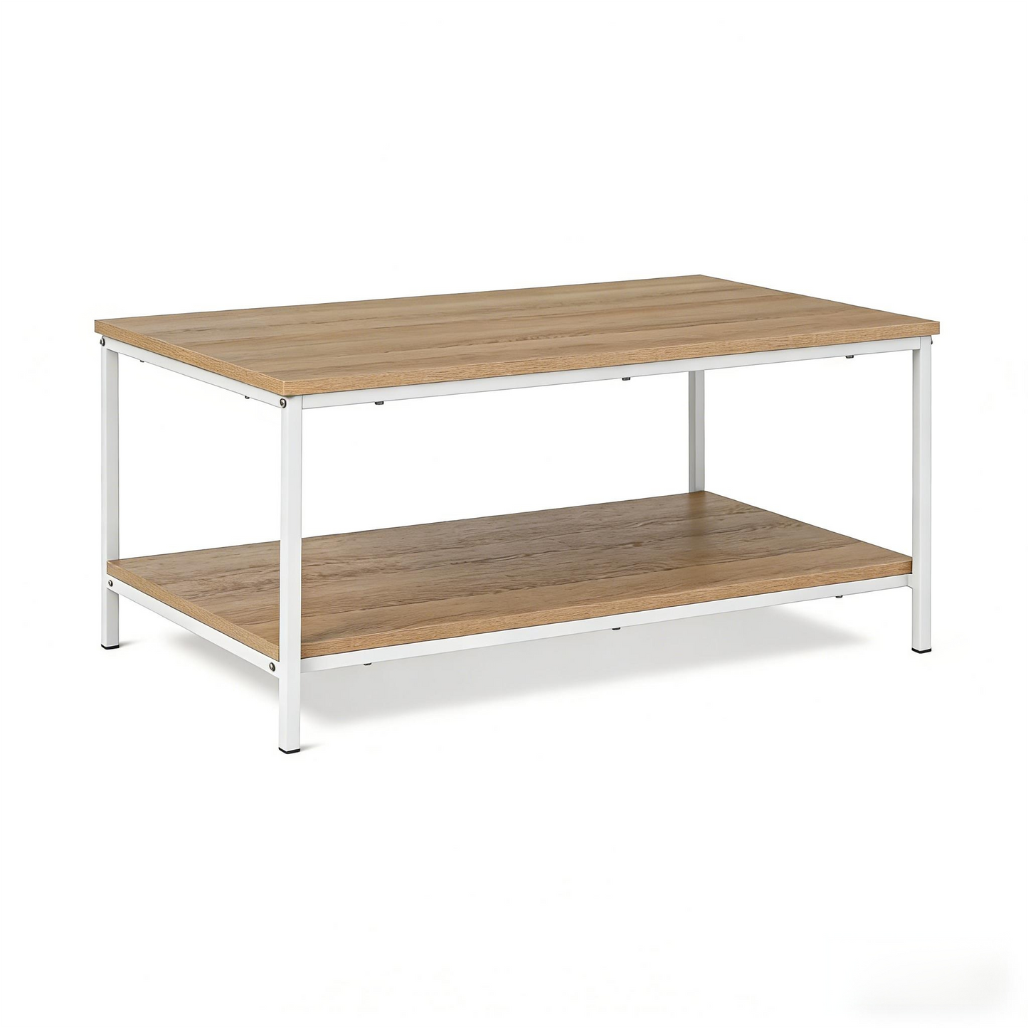 2-Tier Wood & Metal Coffee Table