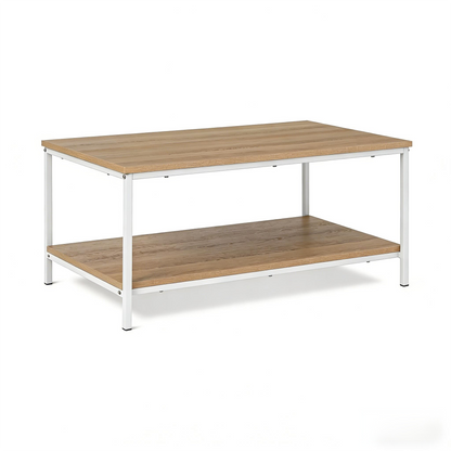 2-Tier Wood & Metal Coffee Table