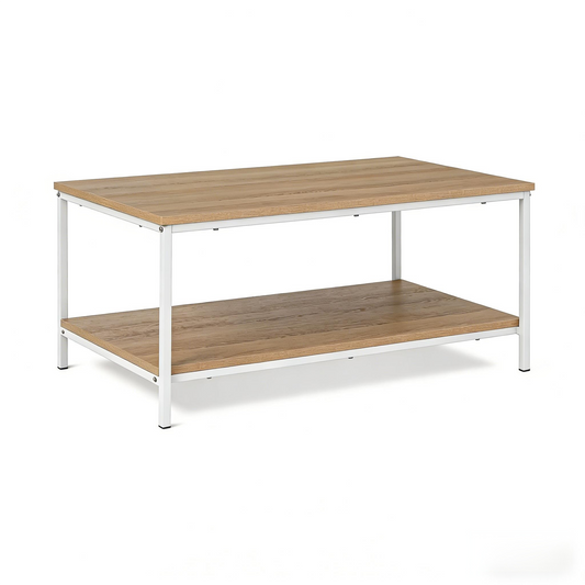 2-Tier Wood & Metal Coffee Table