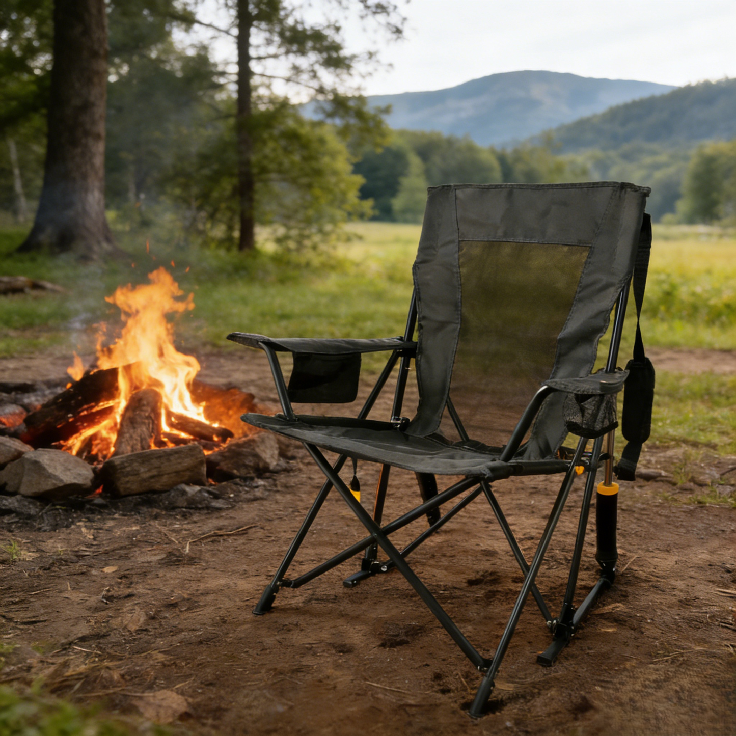 WarmNest Spring-Action Outdoor Rocking Chair for Camping & Patio