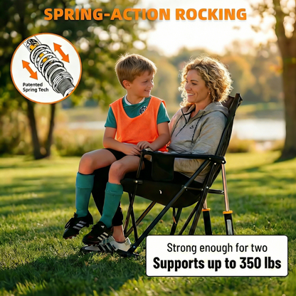WarmNest Spring-Action Outdoor Rocking Chair for Camping & Patio