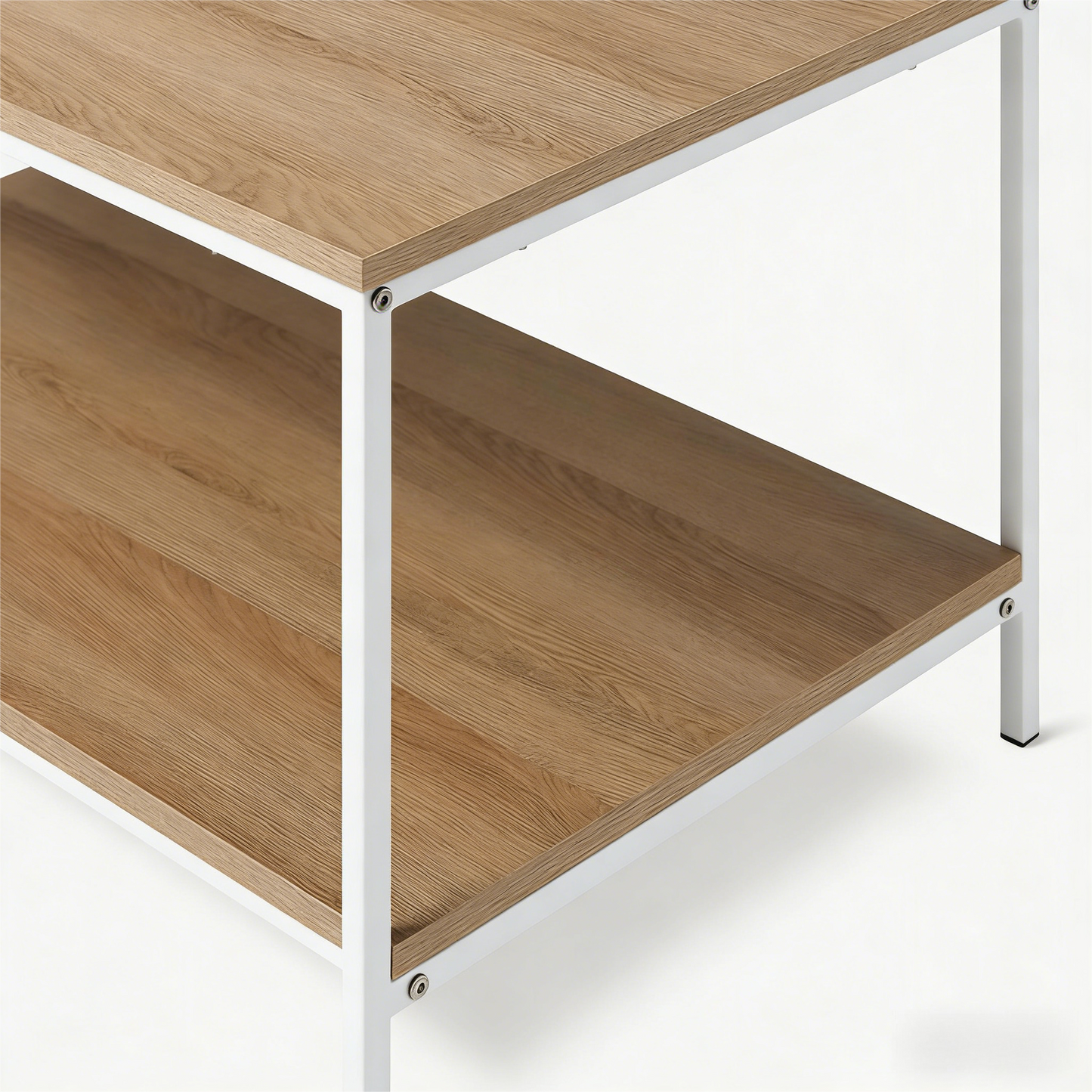 2-Tier Wood & Metal Coffee Table