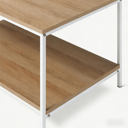 2-Tier Wood & Metal Coffee Table