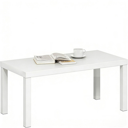 Minimalist White Rectangular Coffee Table