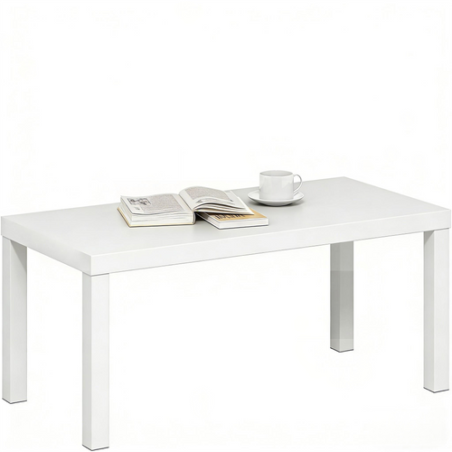 Minimalist White Rectangular Coffee Table