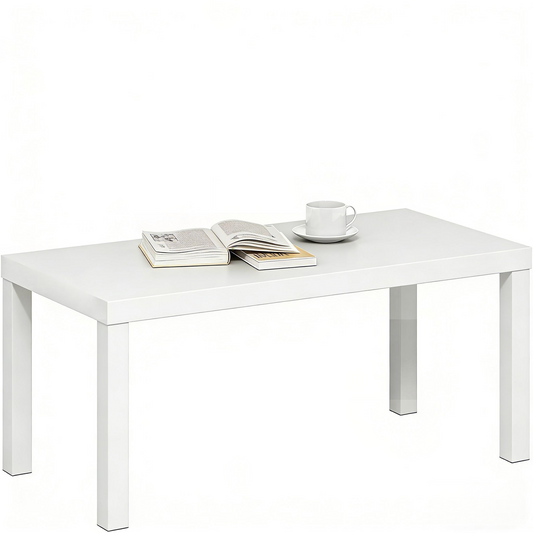 Minimalist White Rectangular Coffee Table