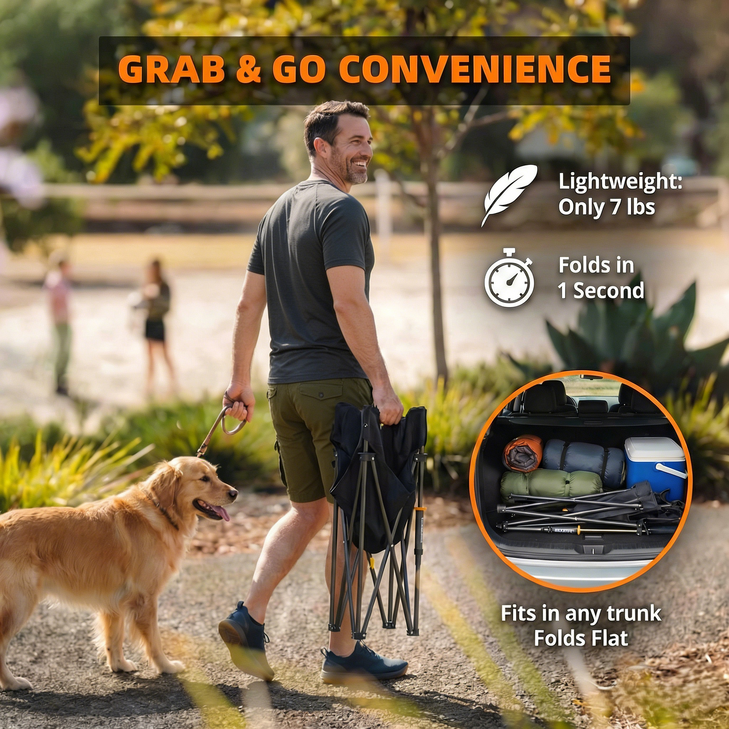 WarmNest Spring-Action Outdoor Rocking Chair for Camping & Patio