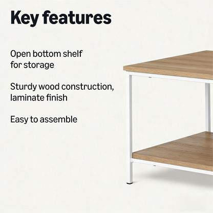 2-Tier Wood & Metal Coffee Table