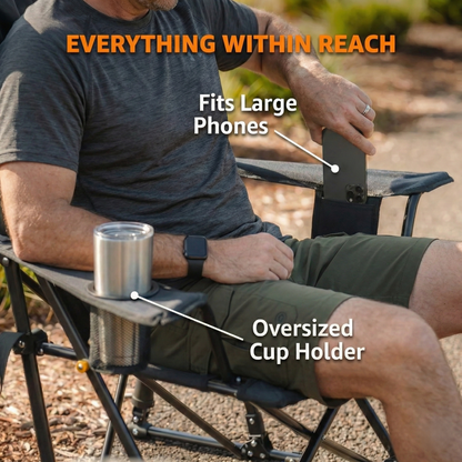 WarmNest Spring-Action Outdoor Rocking Chair for Camping & Patio