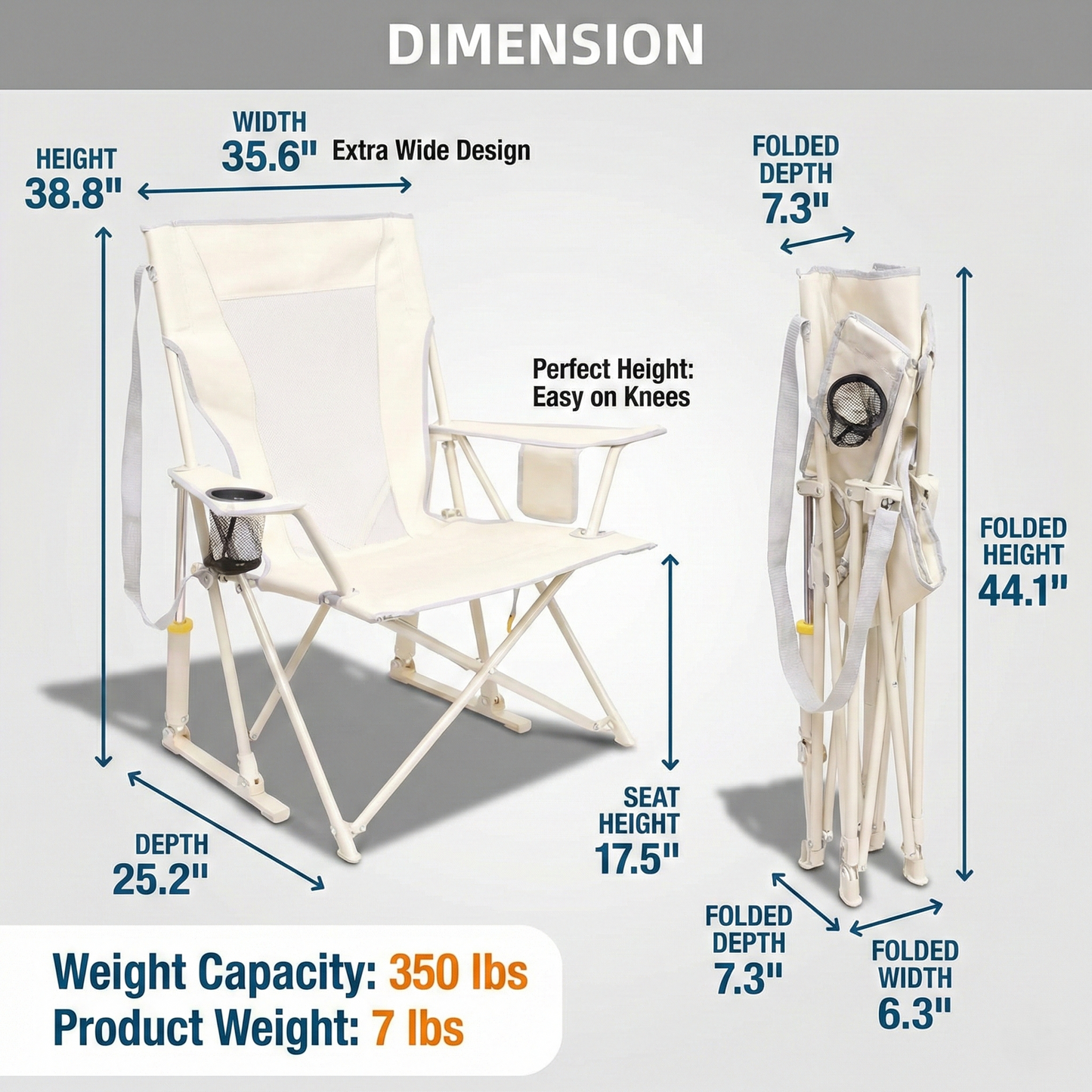 WarmNest Spring-Action Outdoor Rocking Chair for Camping & Patio