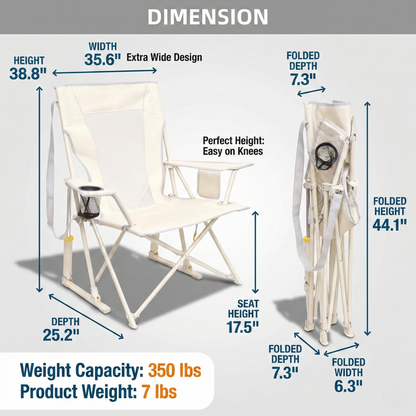 WarmNest Spring-Action Outdoor Rocking Chair for Camping & Patio