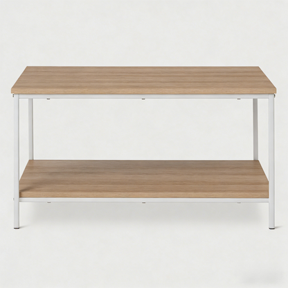 2-Tier Wood & Metal Coffee Table