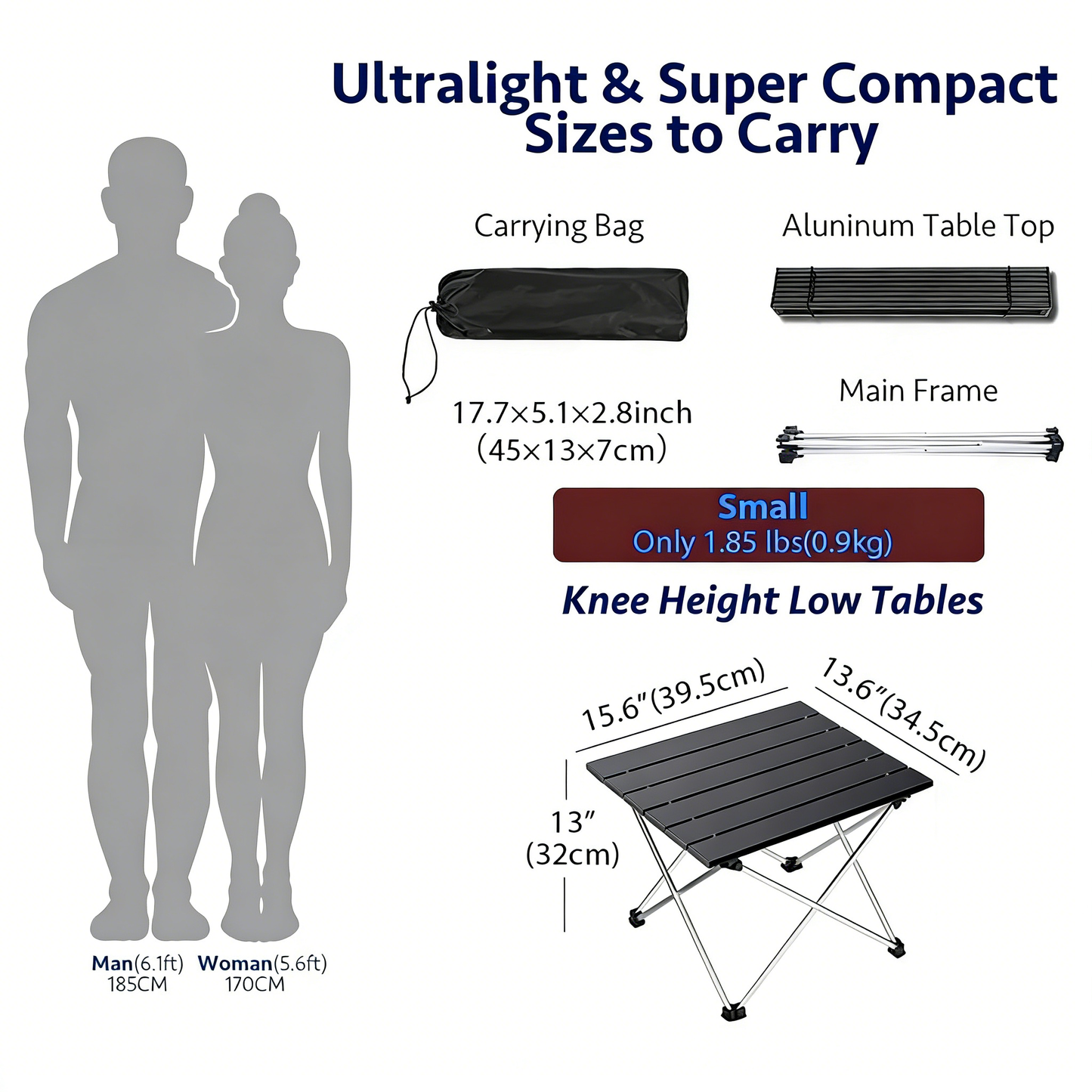 Ultralight Foldable Low Camping Table for Outdoor & Indoor Use